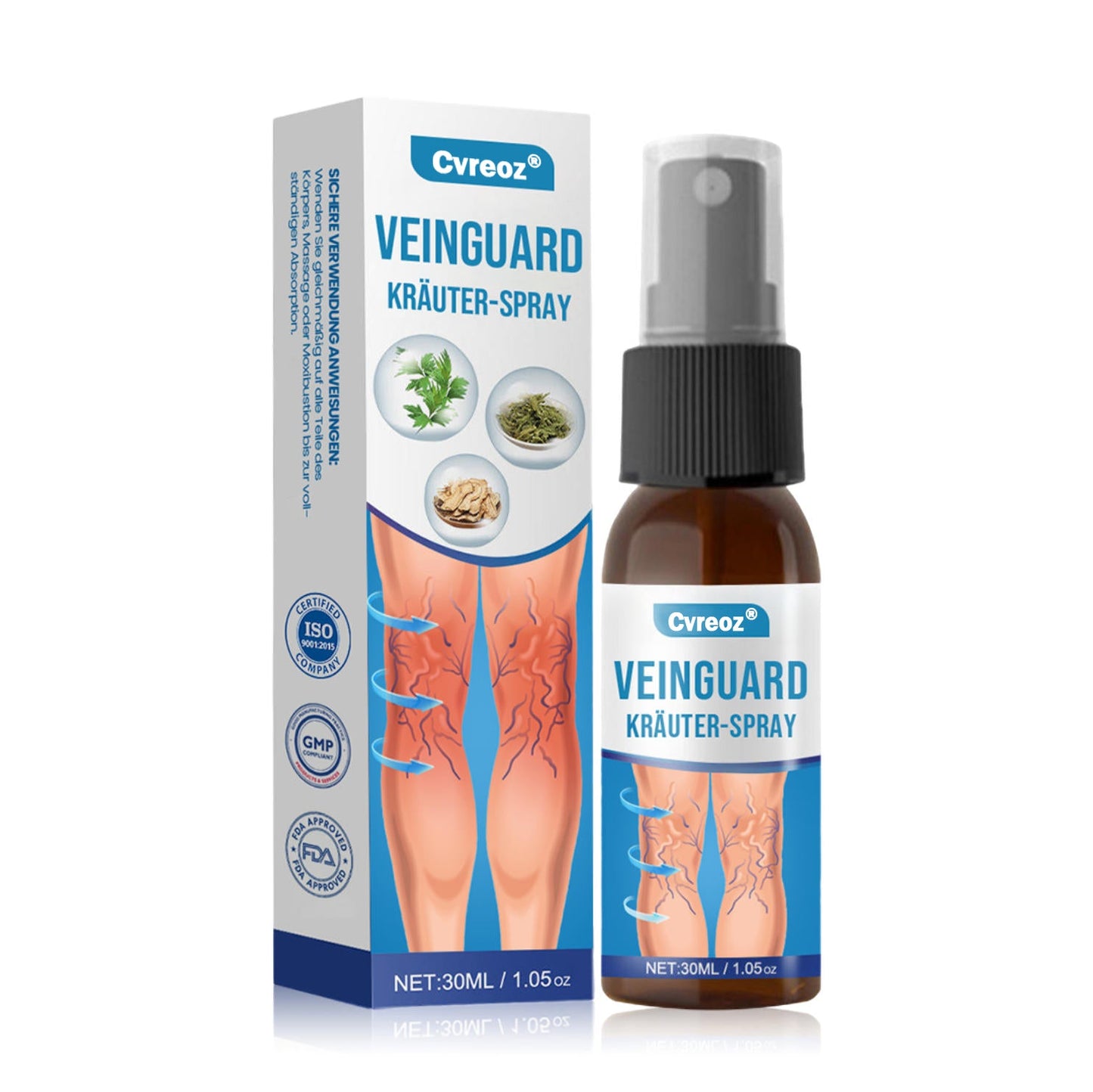 Cvreoz® VeinGuard Kräuterspray-✅Klinisch erwiesen, um Krampfadern in nur 7 Tagen zu beseitigen!!