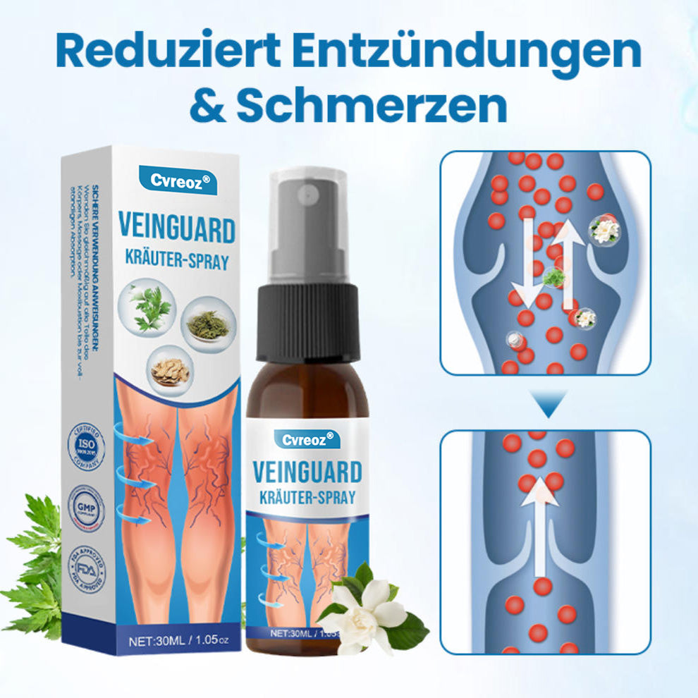 Cvreoz® VeinGuard Kräuterspray-✅Klinisch erwiesen, um Krampfadern in nur 7 Tagen zu beseitigen!!