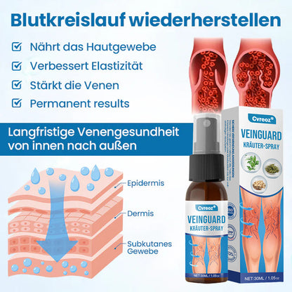 Cvreoz® VeinGuard Kräuterspray-✅Klinisch erwiesen, um Krampfadern in nur 7 Tagen zu beseitigen!!